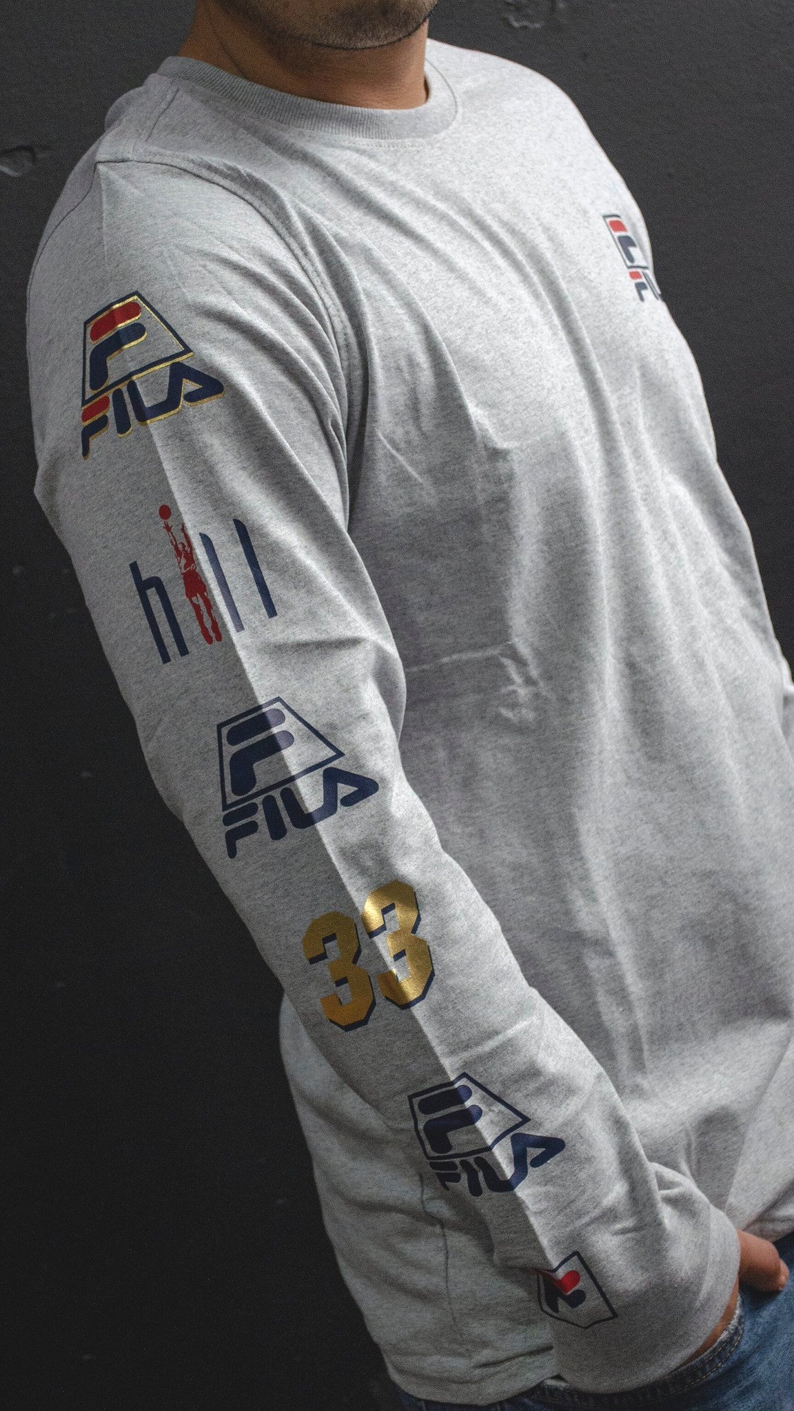 FILA PLAYERA GRAND HILL LARGA GRIS