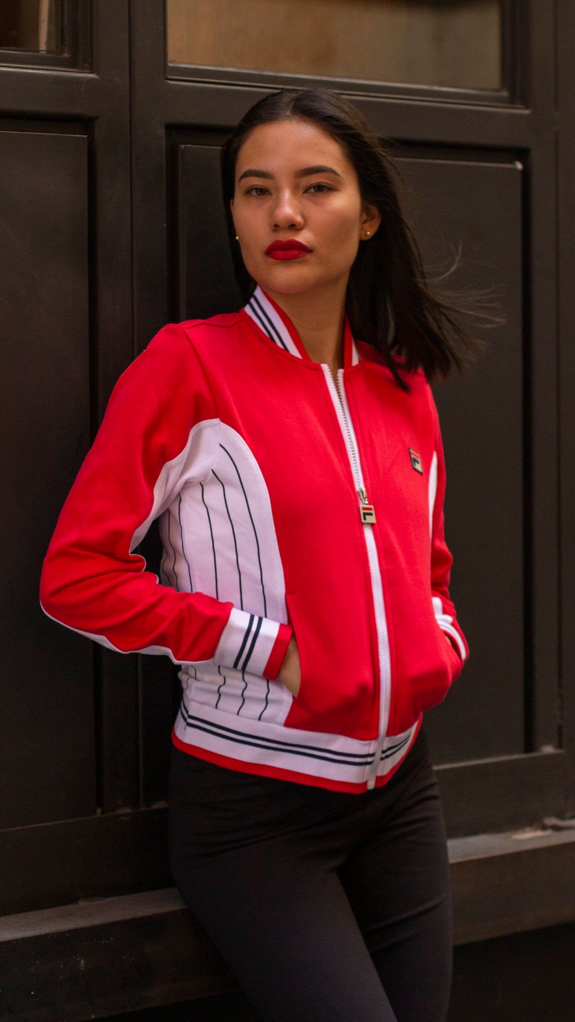 FILA SUDADERA ROJA BLANCA M