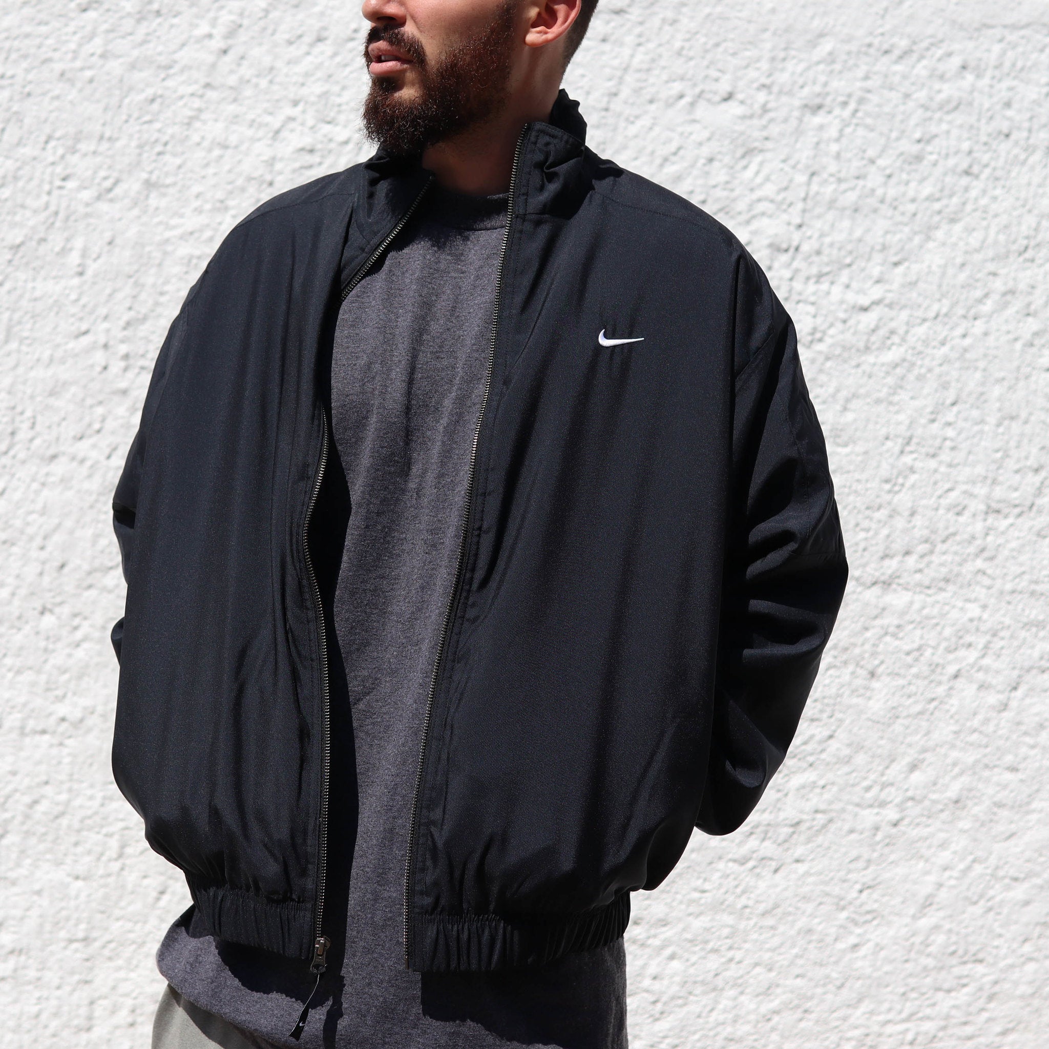 NIKE BOMBER JACKET BLACK SOLO SWOOSH