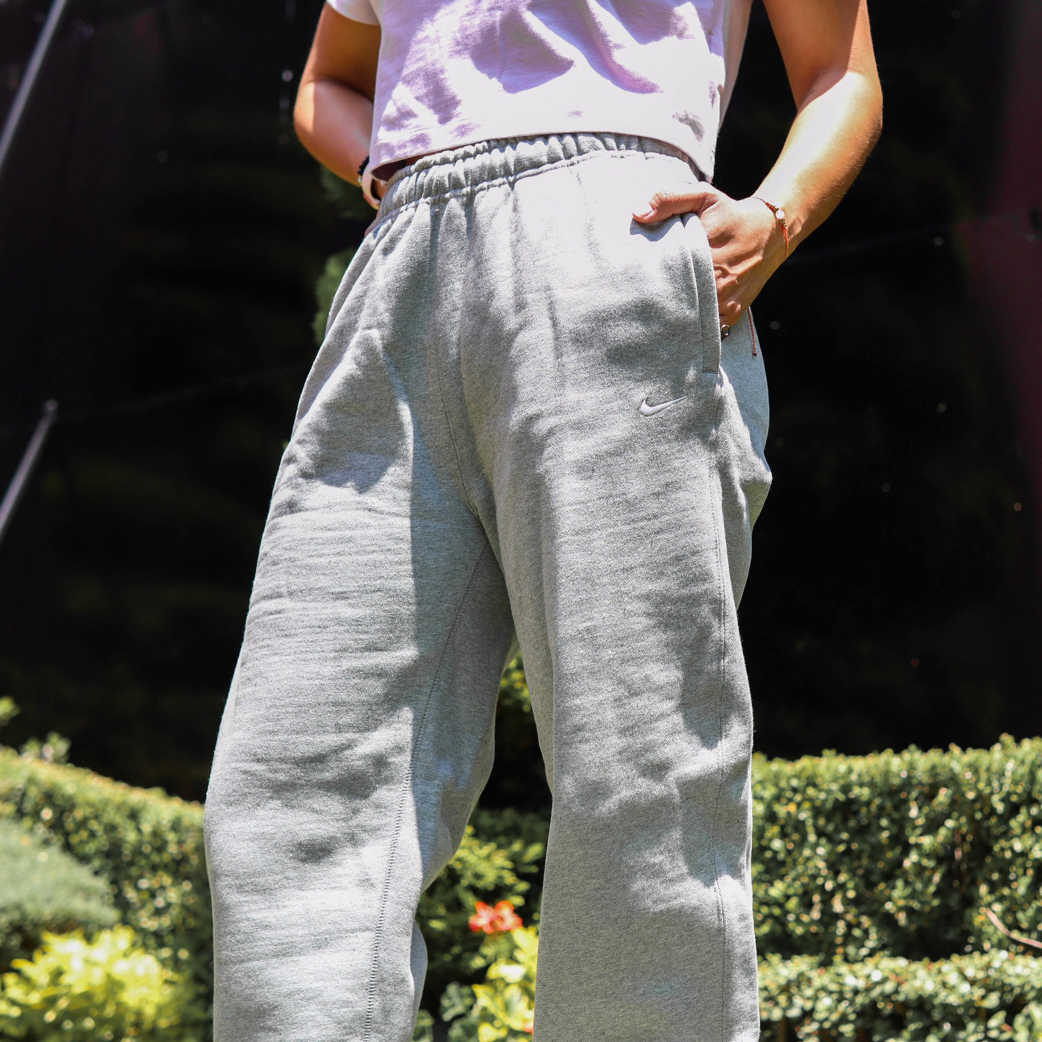 NIKE PANTS SOLO SWOOSH GREY W