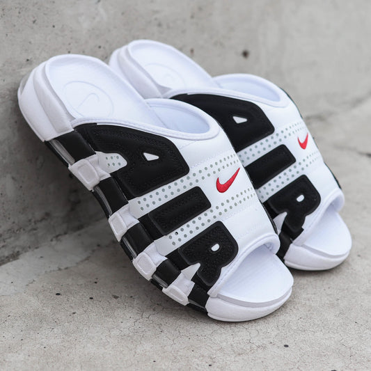 NIKE AIR MORE UPTEMPO SLIDE WHITE BLACK W
