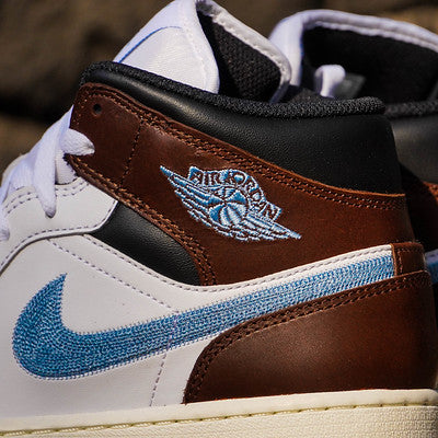 AIR JORDAN 1 MID BROWN BLUE GREY