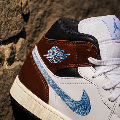 AIR JORDAN 1 MID BROWN BLUE GREY