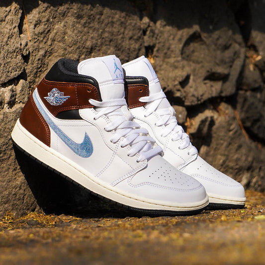 AIR JORDAN 1 MID BROWN BLUE GREY