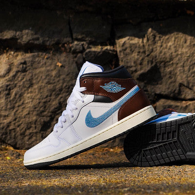 AIR JORDAN 1 MID BROWN BLUE GREY