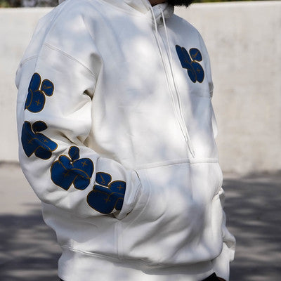 NIKE SB HOODIE WHITE LOGS BLUE