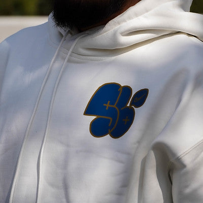 NIKE SB HOODIE WHITE LOGS BLUE
