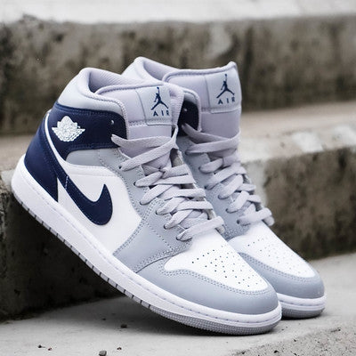 AIR JORDAN 1 MID WOLF GREY MIDNIGHT NAVY Barrio Warrior