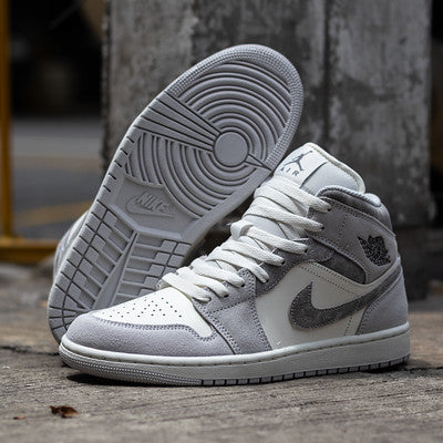 AIR JORDAN 1 MID NEUTRAL GREY SUEDE