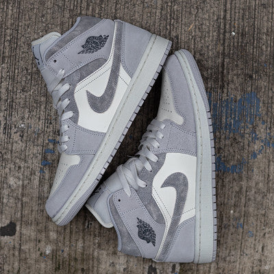 AIR JORDAN 1 MID NEUTRAL GREY SUEDE