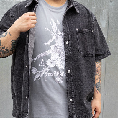 JORDAN DENIM BUTTON TOP BLACK