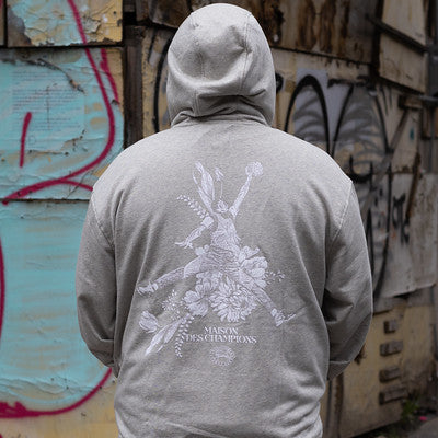 JORDAN HOODIE PULLOVER GREY MAISON WHITE