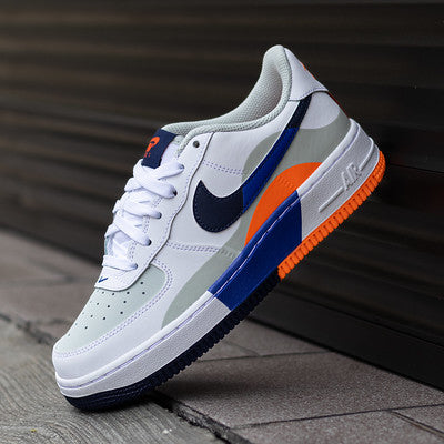NIKE AIR FORCE LOW WHITE BLACK BLUE GS