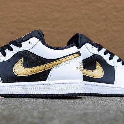 AIR JORDAN 1 LOW WHITE BLACK GOLD
