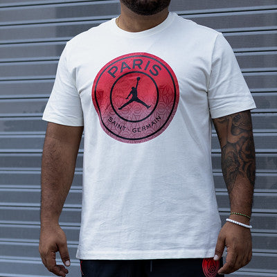 JORDAN PSG TEE WHITE LOG CRIMSON