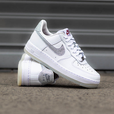 NIKE AIR FORCE ONE LOW WHITE GREY BLING W