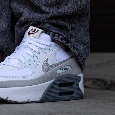 NIKE AIR MAX 90 LV8 WHITE PHOTON DUST GLITTER W