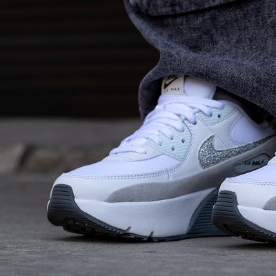 NIKE AIR MAX 90 LV8 WHITE PHOTON DUST GLITTER W