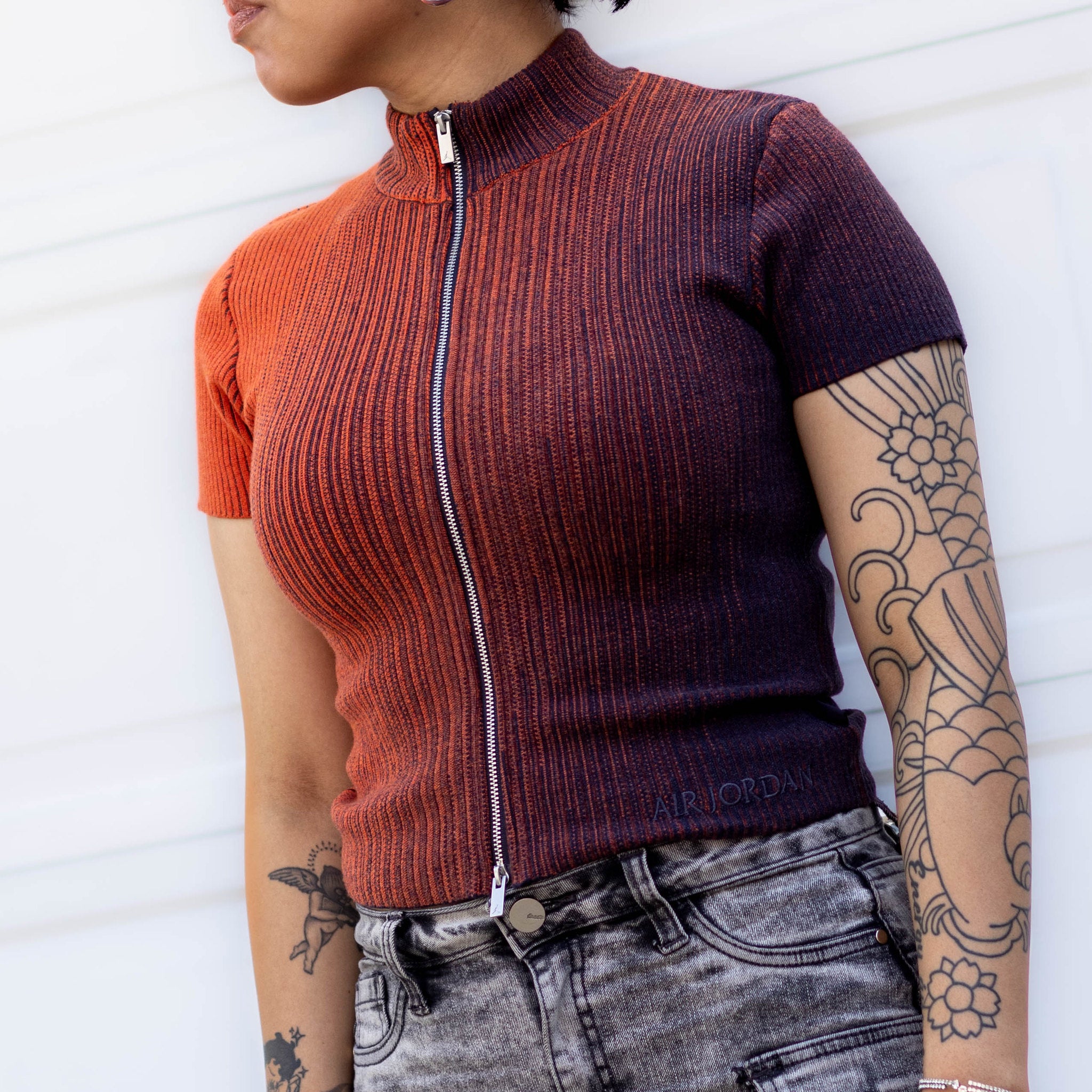 JORDAN ZIP KNIT TOP GRADIENT