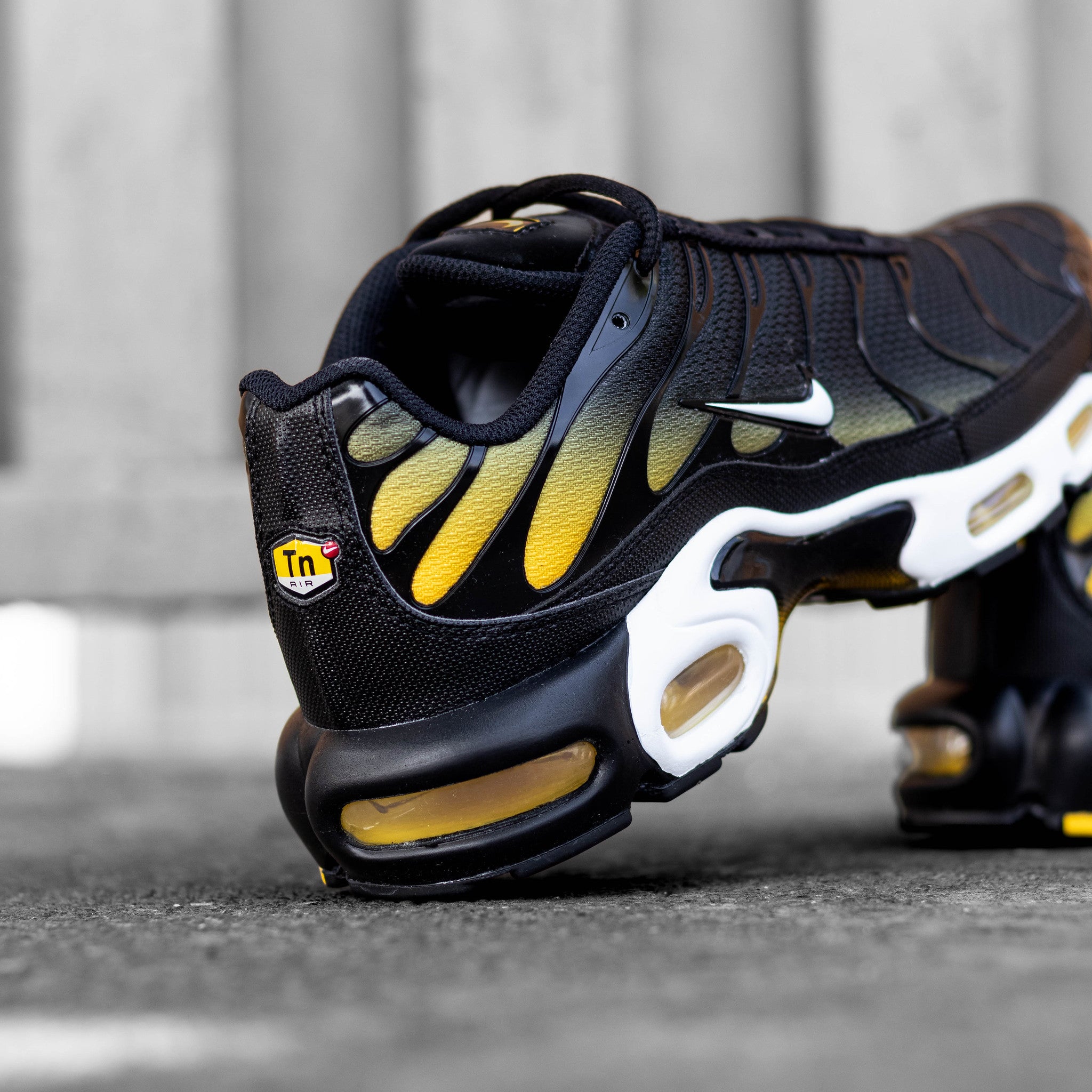 NIKE AIR MAX PLUS UNIVERSITY GOLD BLACK