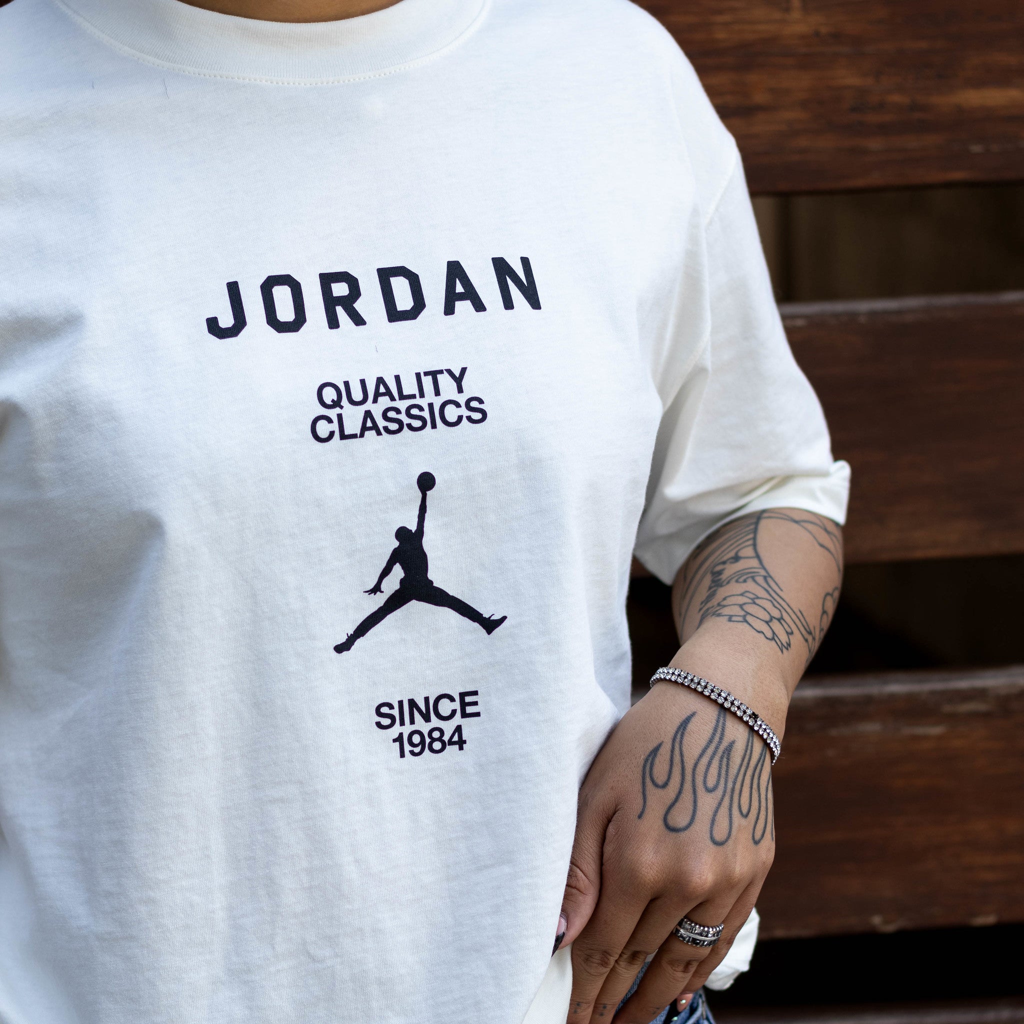 JORDAN TEE WHITE FLIGHT CLASSIC QUALITY