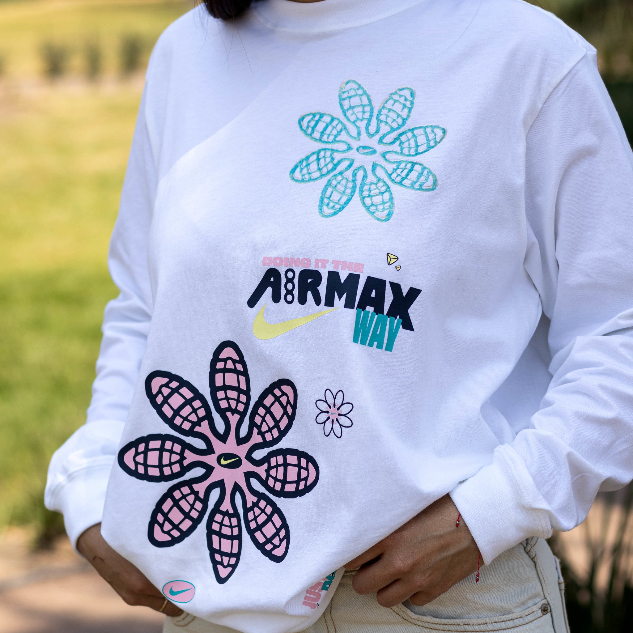 NIKE TEE LONG AIR MAX FLOWER WHITE