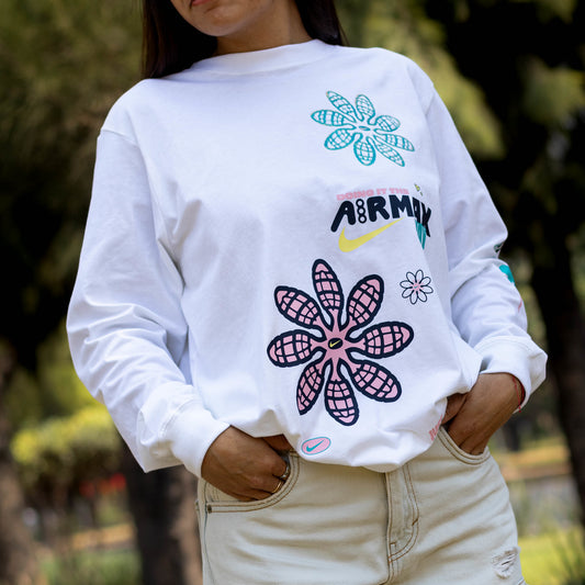 NIKE TEE LONG AIR MAX FLOWER WHITE