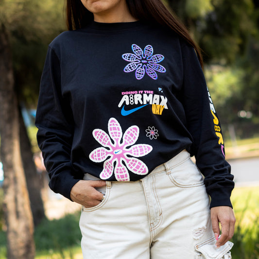 NIKE TEE LONG AIR MAX FLOWER BLACK