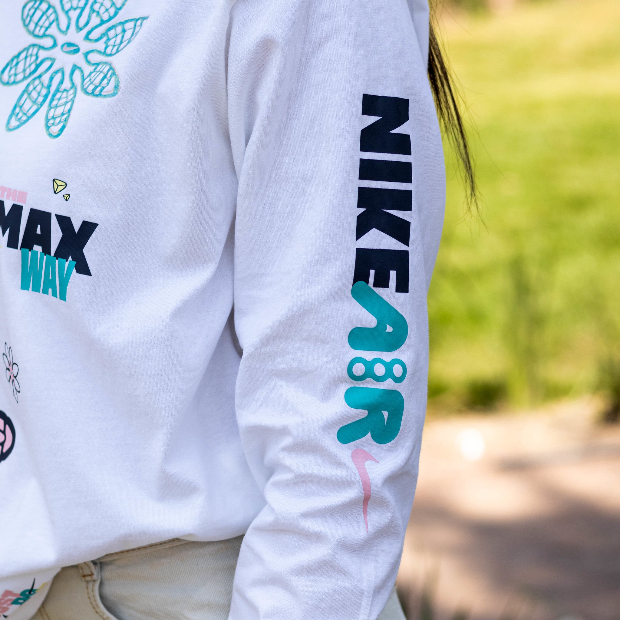 NIKE TEE LONG AIR MAX FLOWER WHITE