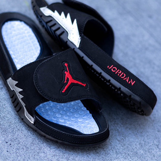 JORDAN HYDRO 5 BLACK SILVER FIRE RED