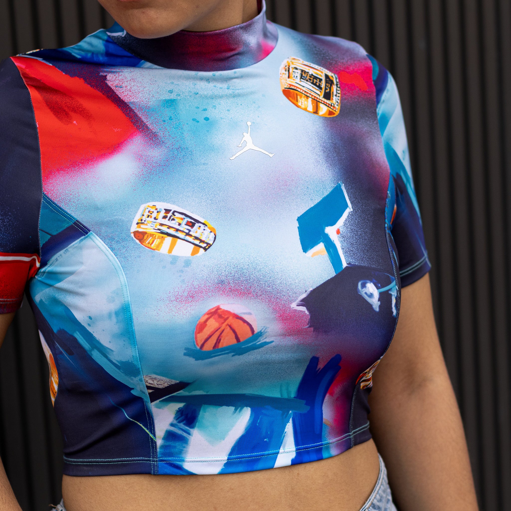 JORDAN CROP TOP PRINTED KNIT