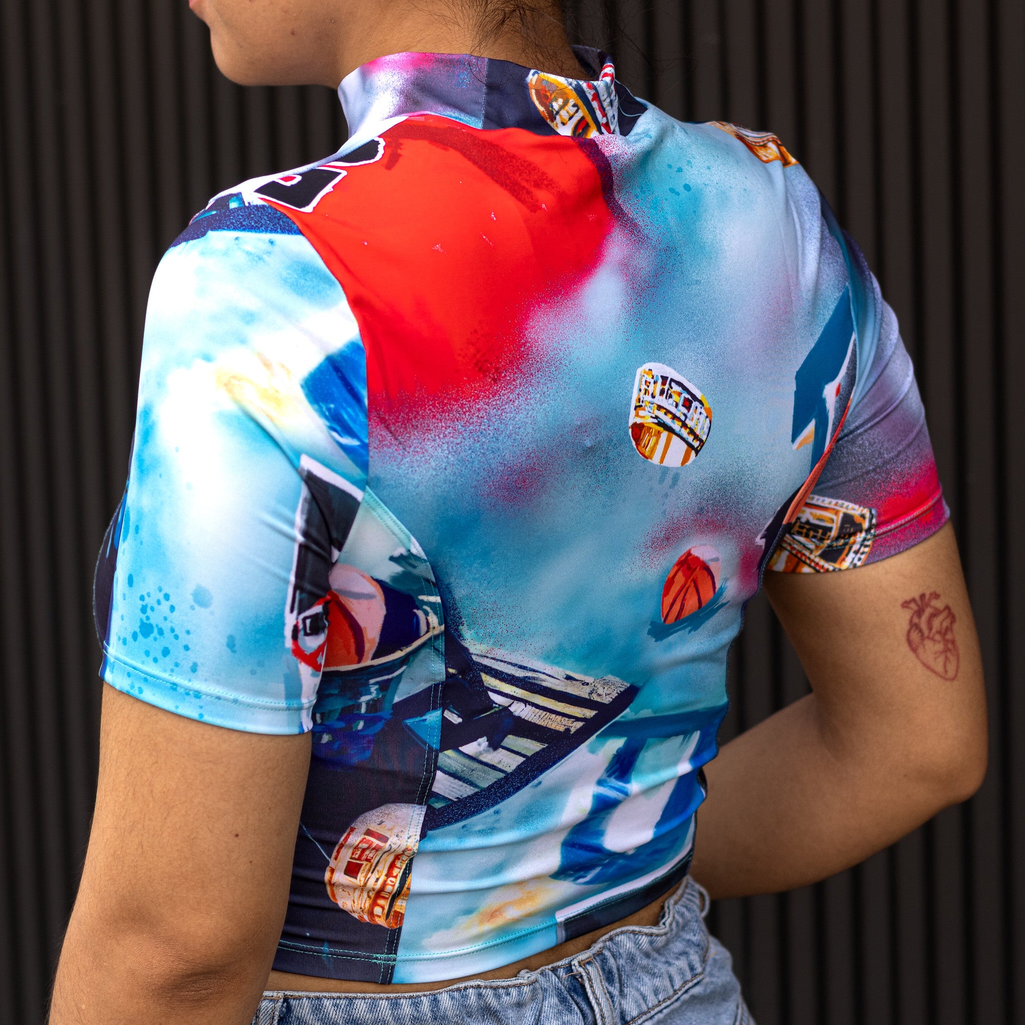 JORDAN CROP TOP PRINTED KNIT