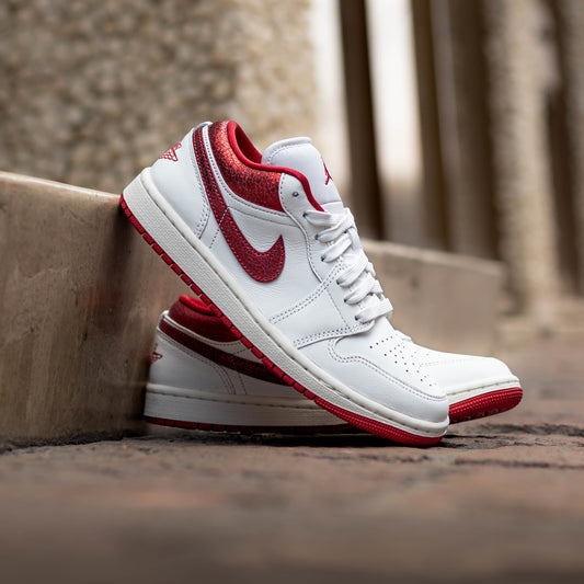 AIR JORDAN 1 LOW RED CRACKED LEATHER W