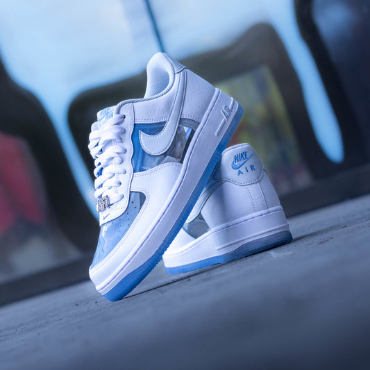 NIKE AIR FORCE ONE WHITE AND UNIVERSITY BLUE