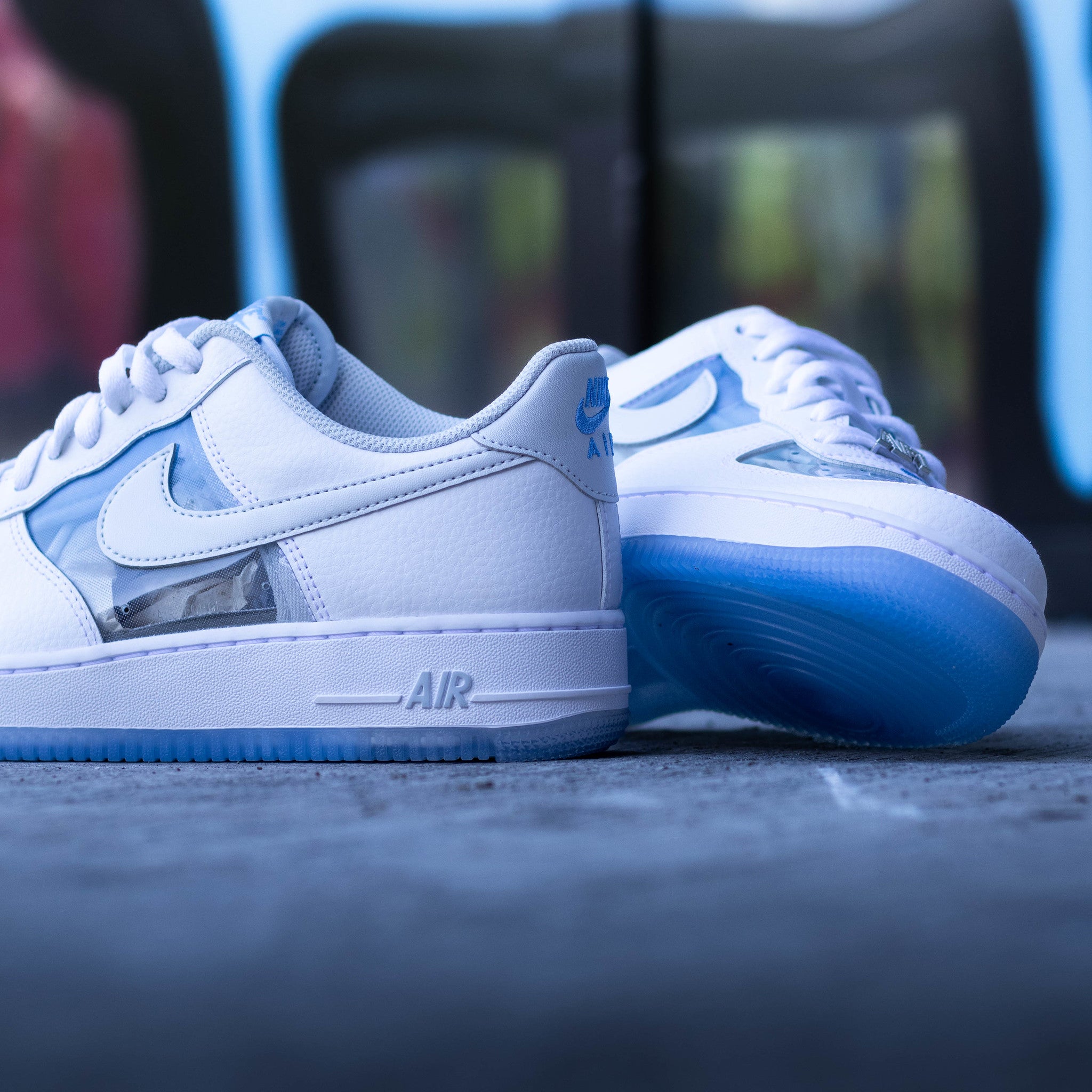 NIKE AIR FORCE ONE WHITE AND UNIVERSITY BLUE
