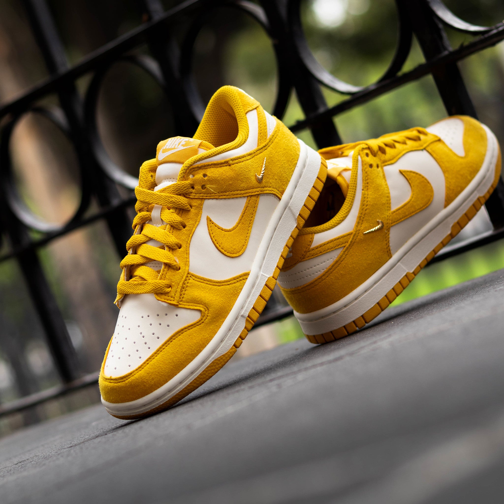 NIKE DUNK LOW SULFUR GOLD MINI SWOOSH W