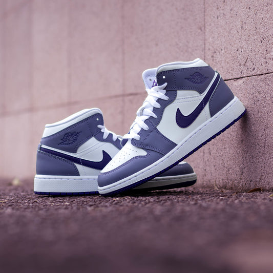AIR JORDAN 1 MID DUSTY AMETHYST COURT PURPLE GS