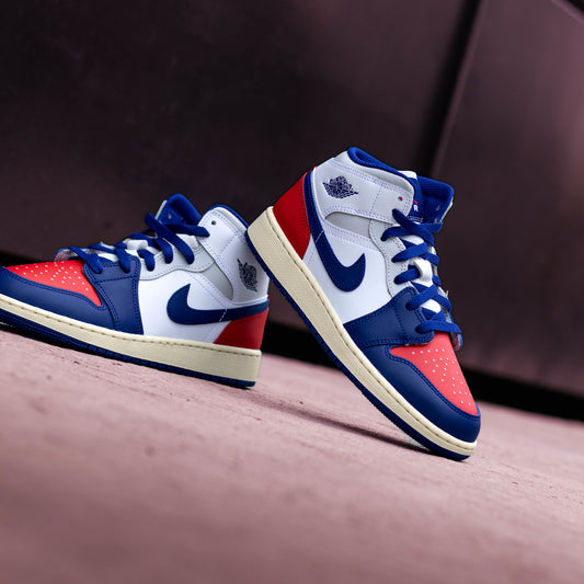 AIR JORDAN 1 MID PS RARE AIR DEEP ROYAL RED