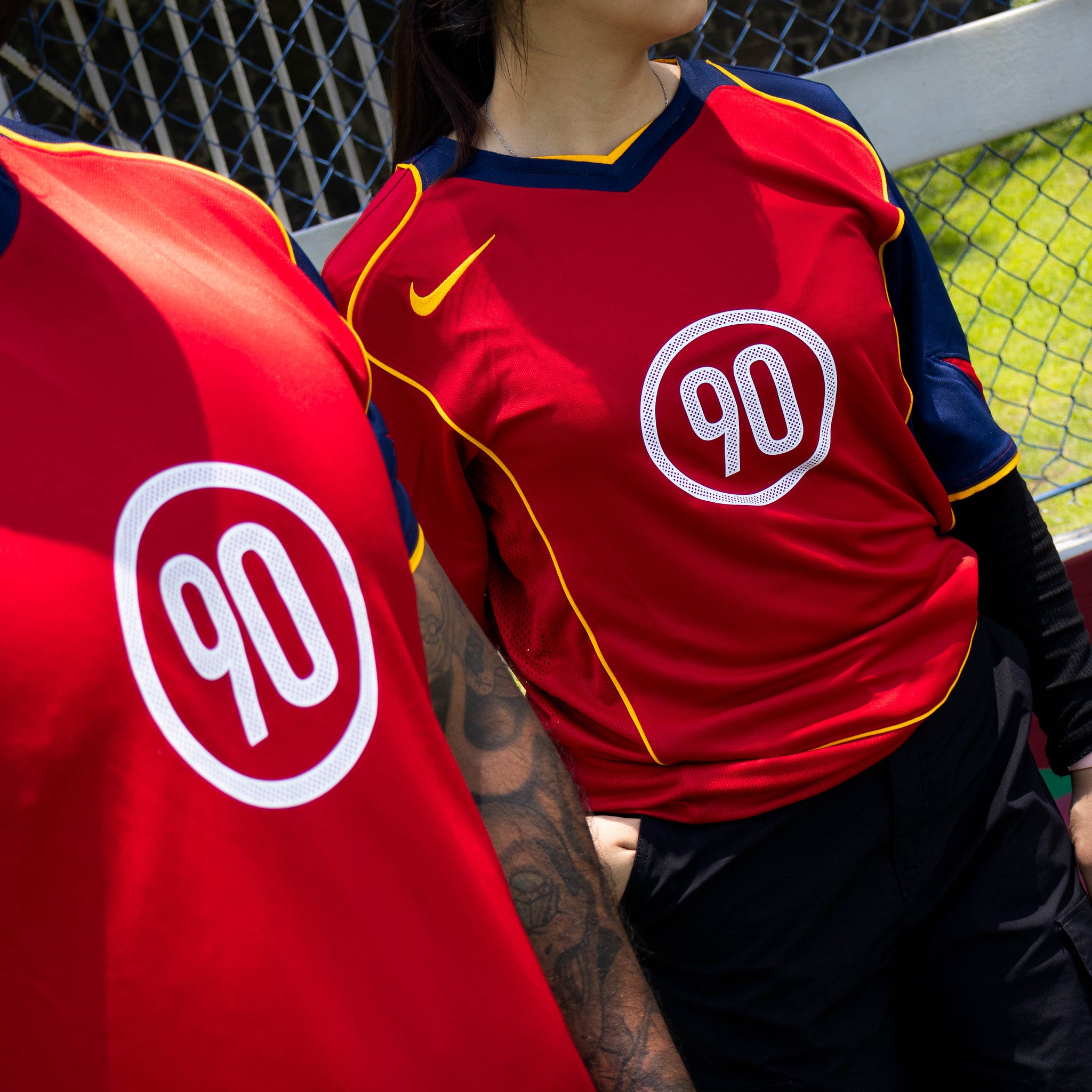 NIKE JERSEY T90 GYM RED NAVY