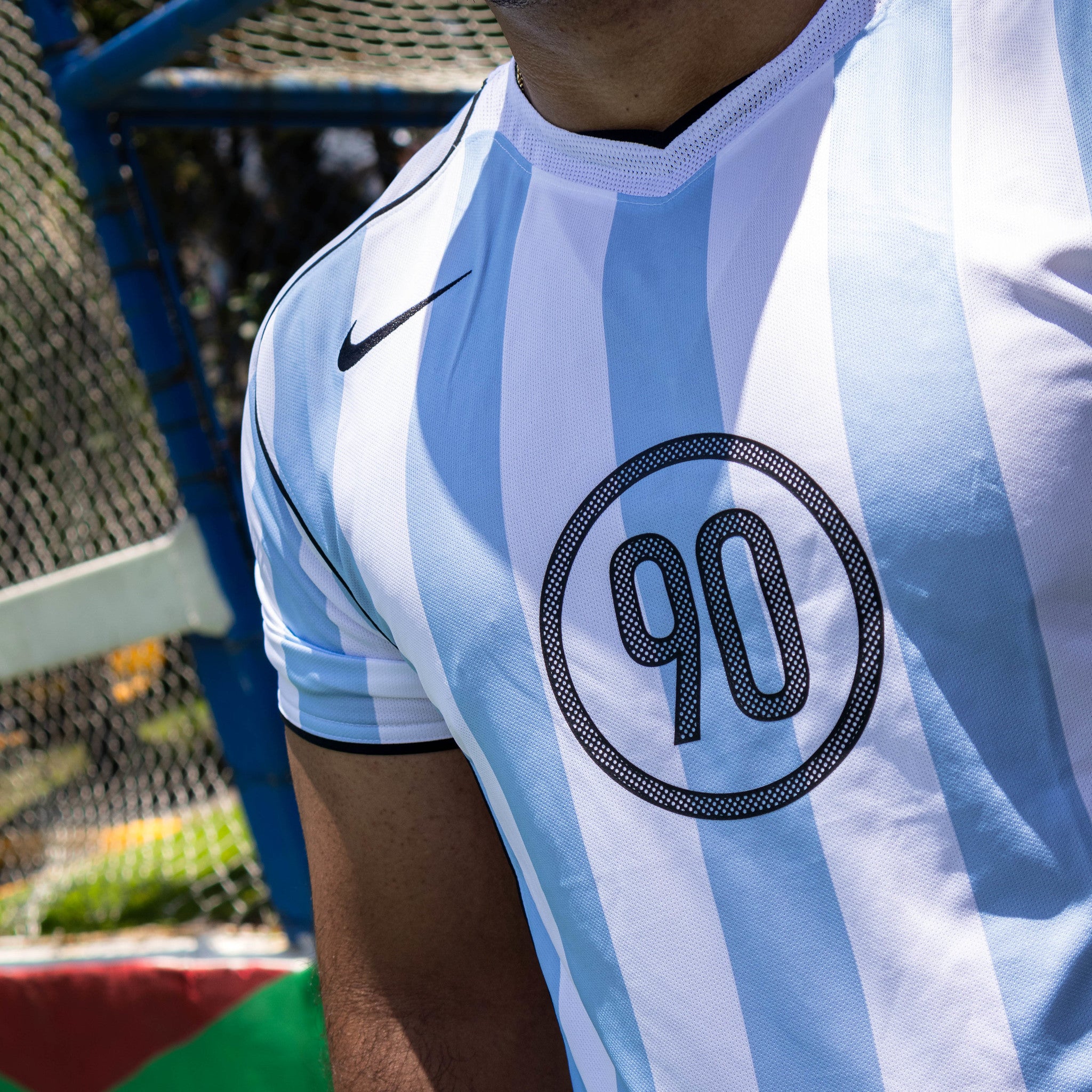 NIKE JERSEY T90 PYCHIC BLUE WHITE