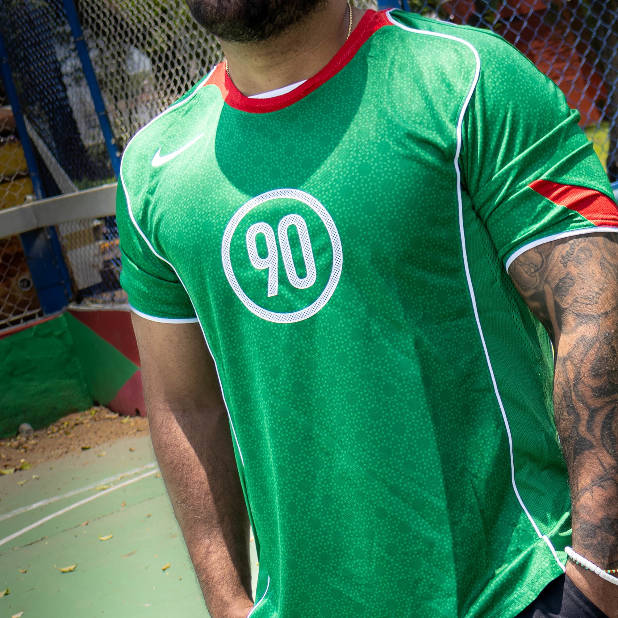 NIKE JERSEY T90 CLASSIC GREEN SPORT RED