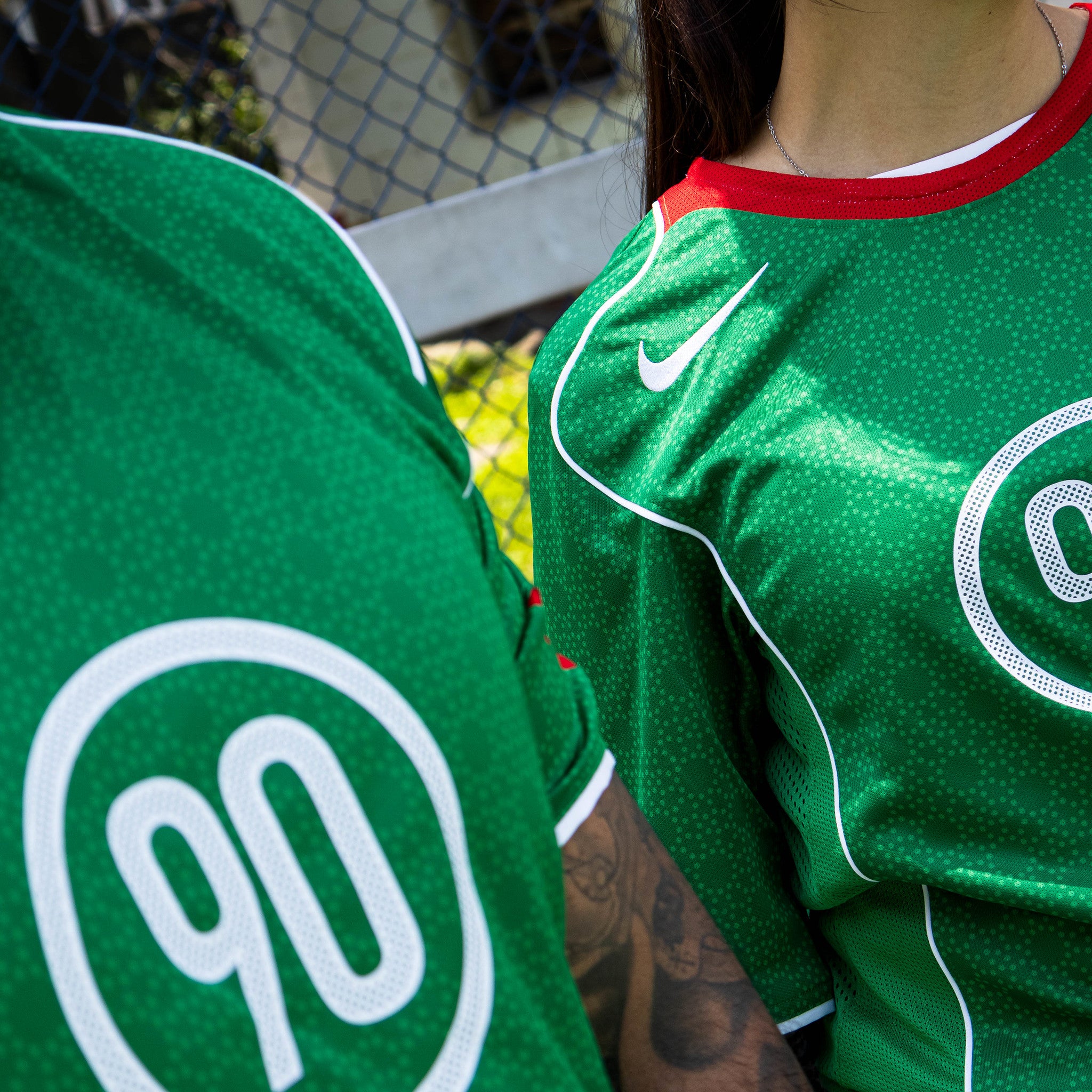 NIKE JERSEY T90 CLASSIC GREEN SPORT RED