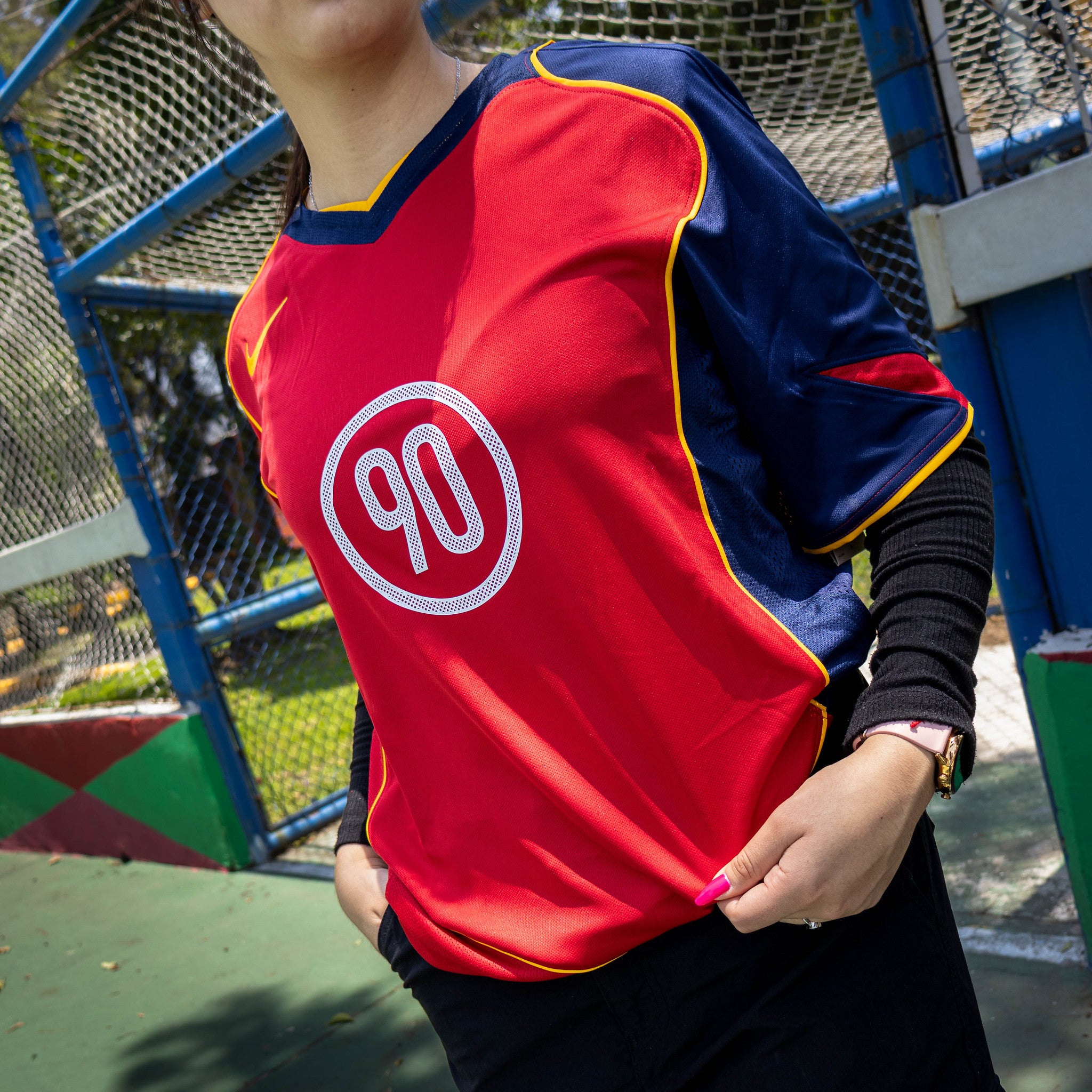 NIKE JERSEY T90 GYM RED NAVY
