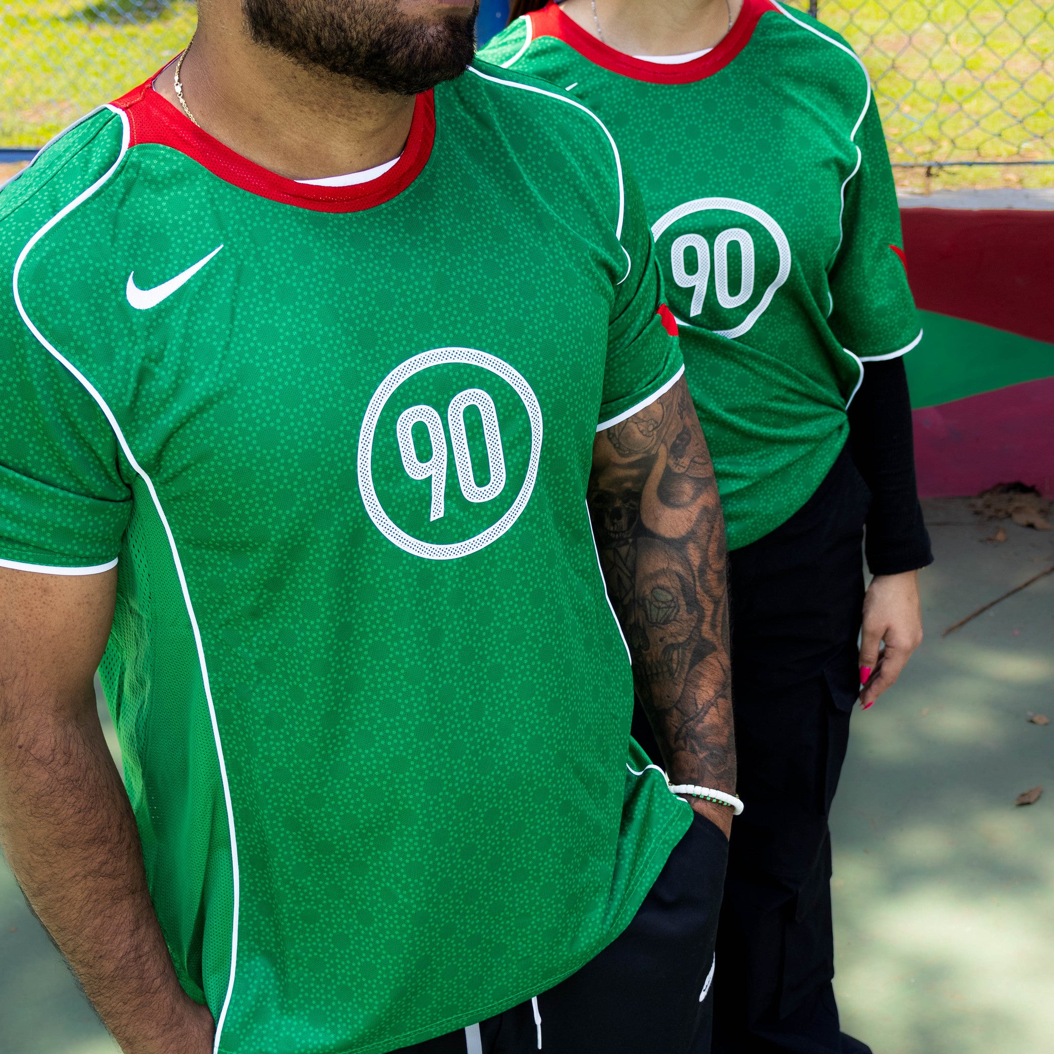 NIKE JERSEY T90 CLASSIC GREEN SPORT RED