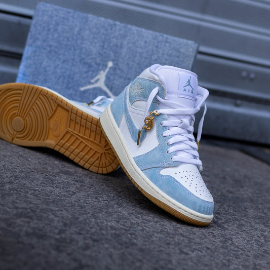 AIR JORDAN 1 MID DENIM WHITE W
