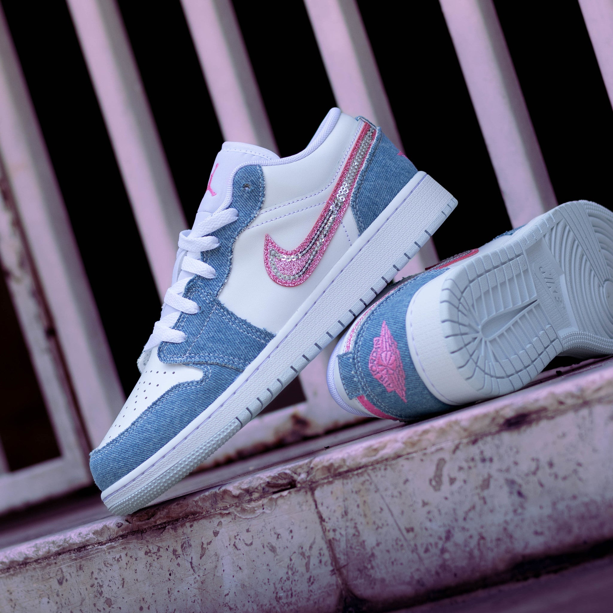 AIR JORDAN 1 LOW DENIM PINK BLISS GS