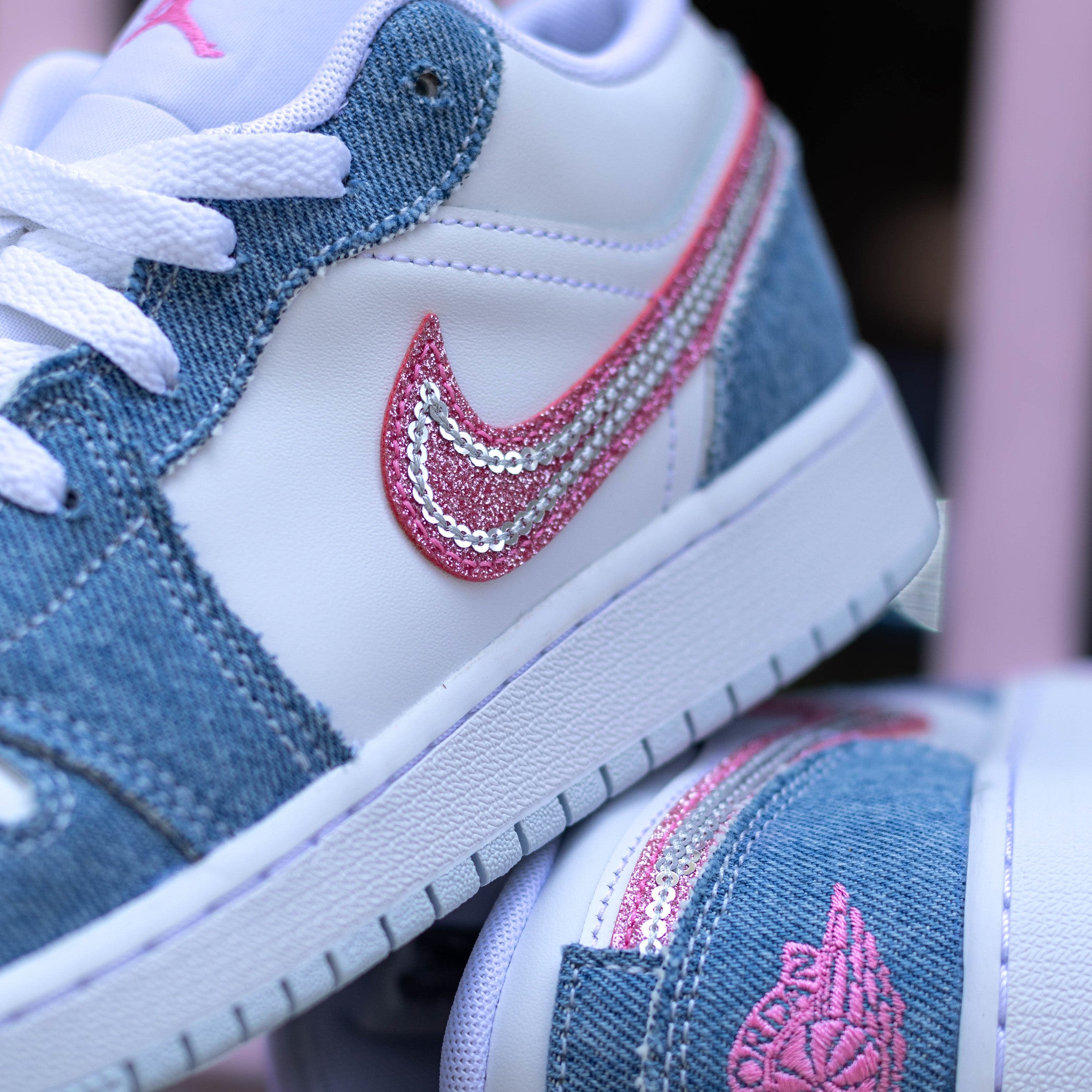 AIR JORDAN 1 LOW DENIM PINK BLISS GS