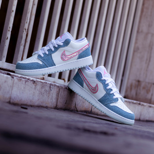 AIR JORDAN 1 LOW DENIM PINK BLISS GS