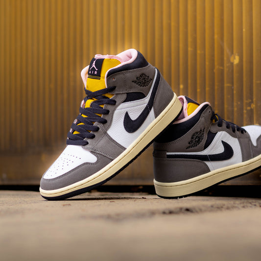 AIR JORDAN 1 MID WHITE OIL GREY