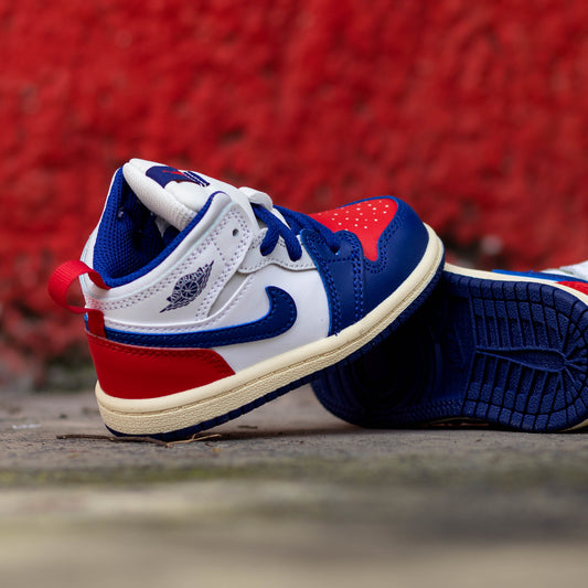AIR JORDAN 1 MID RARE AIR DEEP ROYAL RED TD